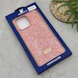 قاب گوشی iPhone 15 Pro Max آیفون نگین دار سواروسکی SWAROVSKI پلاک فلزی نارنجی کد 151387