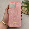 قاب گوشی iPhone 15 Pro Max آیفون نگین دار سواروسکی SWAROVSKI پلاک فلزی صورتی کد 151388