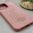 قاب گوشی iPhone 15 Pro Max آیفون نگین دار سواروسکی SWAROVSKI پلاک فلزی صورتی کد 151388