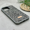 قاب گوشی iPhone 15 Pro Max آیفون نگین دار سواروسکی SWAROVSKI پلاک فلزی خاکستری کد 151389