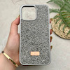 قاب گوشی iPhone 15 Pro Max آیفون نگین دار سواروسکی SWAROVSKI پلاک فلزی خاکستری کد 151389