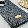 قاب گوشی iPhone 15 Pro Max آیفون نگین دار سواروسکی SWAROVSKI پلاک فلزی مشکی کد 151390
