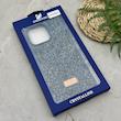 قاب گوشی iPhone 15 Pro Max آیفون نگین دار سواروسکی SWAROVSKI پلاک فلزی سرمه ای کد 151391