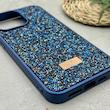 قاب گوشی iPhone 15 Pro Max آیفون نگین دار سواروسکی SWAROVSKI پلاک فلزی سرمه ای کد 151391