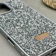 قاب گوشی iPhone 16 Pro Max آیفون نگین دار سواروسکی SWAROVSKI پلاک فلزی نقره ای کد 151393