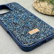 قاب گوشی iPhone 16 Pro Max آیفون نگین دار سواروسکی SWAROVSKI پلاک فلزی سرمه ای کد 151394