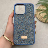 قاب گوشی iPhone 16 Pro Max آیفون نگین دار سواروسکی SWAROVSKI پلاک فلزی سرمه ای کد 151394