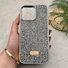 قاب گوشی iPhone 16 Pro Max آیفون نگین دار سواروسکی SWAROVSKI پلاک فلزی خاکستری کد 151395