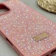 قاب گوشی iPhone 16 Pro Max آیفون نگین دار سواروسکی SWAROVSKI پلاک فلزی صورتی کد 151396
