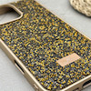 قاب گوشی iPhone 16 Pro Max آیفون نگین دار سواروسکی SWAROVSKI پلاک فلز ی طلایی کد 151398