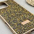 قاب گوشی iPhone 16 Pro Max آیفون نگین دار سواروسکی SWAROVSKI پلاک فلز ی طلایی کد 151398