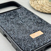 قاب گوشی iPhone 17 Pro Max آیفون نگین دار سواروسکی SWAROVSKI پلاک فلزی مشکی کد 151400
