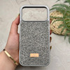 قاب گوشی iPhone 17 Pro Max آیفون نگین دار سواروسکی SWAROVSKI پلاک فلزی خاکستری کد 151401