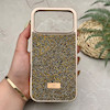 قاب گوشی iPhone 17 Pro Max آیفون نگین دار سواروسکی SWAROVSKI پلاک فلزی طلایی کد 151402