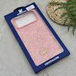 قاب گوشی iPhone 17 Pro Max آیفون نگین دار سواروسکی SWAROVSKI پلاک فلزی صورتی کد 151403