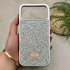 قاب گوشی iPhone 17 Pro Max آیفون نگین دار سواروسکی SWAROVSKI پلاک فلزی نقره ای کد 151406