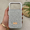 قاب گوشی iPhone 17 Pro آیفون نگین دار سواروسکی SWAROVSKI پلاک فلزی نقره ای کد 151407