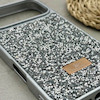 قاب گوشی iPhone 17 Pro آیفون نگین دار سواروسکی SWAROVSKI پلاک فلزی نقره ای کد 151407