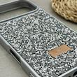 قاب گوشی iPhone 17 Pro آیفون نگین دار سواروسکی SWAROVSKI پلاک فلزی نقره ای کد 151407