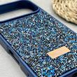 قاب گوشی iPhone 17 Pro آیفون نگین دار سواروسکی SWAROVSKI پلاک فلزی سرمه ای کد 151408