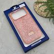 قاب گوشی iPhone 17 Pro آیفون نگین دار سواروسکی SWAROVSKI پلاک فلزی نارنجی کد 151409