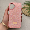 قاب گوشی iPhone 17 آیفون نگین دار سواروسکی SWAROVSKI پلاک فلزی صورتی کد 151414