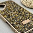 قاب گوشی iPhone 17 آیفون نگین دار سواروسکی SWAROVSKI پلاک فلزی طلایی کد 151416