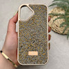 قاب گوشی iPhone 17 آیفون نگین دار سواروسکی SWAROVSKI پلاک فلزی طلایی کد 151416