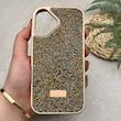 قاب گوشی iPhone 17 آیفون نگین دار سواروسکی SWAROVSKI پلاک فلزی طلایی کد 151416