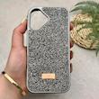 قاب گوشی iPhone 17 آیفون نگین دار سواروسکی SWAROVSKI پلاک فلزی خاکستری کد 151417