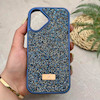 قاب گوشی iPhone 17 آیفون نگین دار سواروسکی SWAROVSKI پلاک فلزی سرمه ای کد 151418