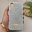 قاب گوشی iPhone 17 آیفون نگین دار سواروسکی SWAROVSKI پلاک فلزی نقره ای کد 151419