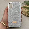 قاب گوشی iPhone 16 آیفون نگین دار سواروسکی SWAROVSKI پلاک فلزی نقره ای کد 151420