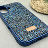 قاب گوشی iPhone 16 آیفون نگین دار سواروسکی SWAROVSKI پلاک فلزی سرمه ای کد 151421