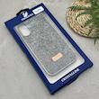 قاب گوشی iPhone 16 آیفون نگین دار سواروسکی SWAROVSKI پلاک فلزی خاکستری کد 151423