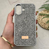 قاب گوشی iPhone 16 آیفون نگین دار سواروسکی SWAROVSKI پلاک فلزی خاکستری کد 151423