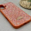 قاب گوشی iPhone 16 آیفون نگین دار سواروسکی SWAROVSKI پلاک فلزی نارنجی کد 151424