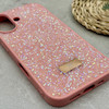 قاب گوشی iPhone 16 آیفون نگین دار سواروسکی SWAROVSKI پلاک فلزی صورتی کد 151425