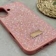 قاب گوشی iPhone 16 آیفون نگین دار سواروسکی SWAROVSKI پلاک فلزی صورتی کد 151425