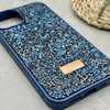 قاب گوشی iPhone 13 - 14 آیفون نگین دار سواروسکی SWAROVSKI پلاک فلزی سرمه ای کد 151434