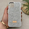قاب گوشی iPhone 13 - 14 آیفون نگین دار سواروسکی SWAROVSKI پلاک فلزی نقره ای کد 151435