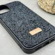 قاب گوشی iPhone 13 - 14 آیفون نگین دار سواروسکی SWAROVSKI پلاک فلزی مشکی کد 151437