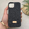 قاب گوشی iPhone 13 - 14 آیفون نگین دار سواروسکی SWAROVSKI پلاک فلزی مشکی کد 151437