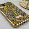 قاب گوشی iPhone 13 - 14 آیفون نگین دار سواروسکی SWAROVSKI پلاک فلزی طلایی کد 151438
