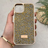 قاب گوشی iPhone 13 - 14 آیفون نگین دار سواروسکی SWAROVSKI پلاک فلزی طلایی کد 151438