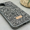 قاب گوشی iPhone 13 - 14 آیفون نگین دار سواروسکی SWAROVSKI پلاک فلزی خاکستری کد 151439