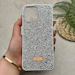قاب گوشی Redmi 12 - Poco M6 Pro 5G شیائومی نگین دار سواروسکی SWAROVSKI پلاک فلزی نقره ای کد 151459