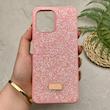 قاب گوشی Redmi 12 - Poco M6 Pro 5G شیائومی نگین دار سواروسکی SWAROVSKI پلاک فلزی صورتی کد 151460