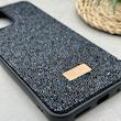 قاب گوشی Redmi 12 - Poco M6 Pro 5G شیائومی نگین دار سواروسکی SWAROVSKI پلاک فلزی مشکی کد 151464