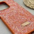 قاب گوشی Redmi 15C - Poco C85 شیائومی نگین دار سواروسکی SWAROVSKI پلاک فلزی نارنجی کد 151481